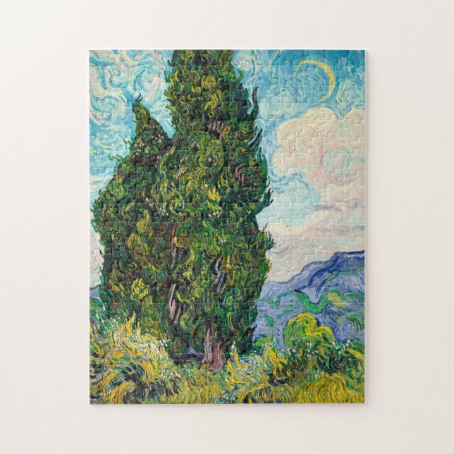 Puzzle Vincent Van Gogh Cypress Art (Vertical)