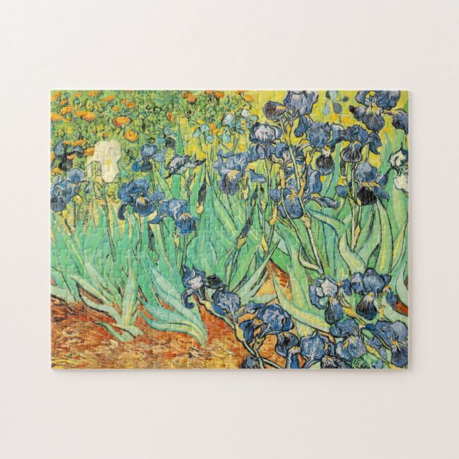 Puzzle Vincent van Gogh Irises Fleurs bleu vert (Horizontal)