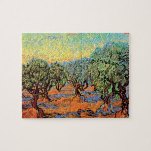 Puzzle Vincent Van Gogh - Oliveraie sous un ciel orange