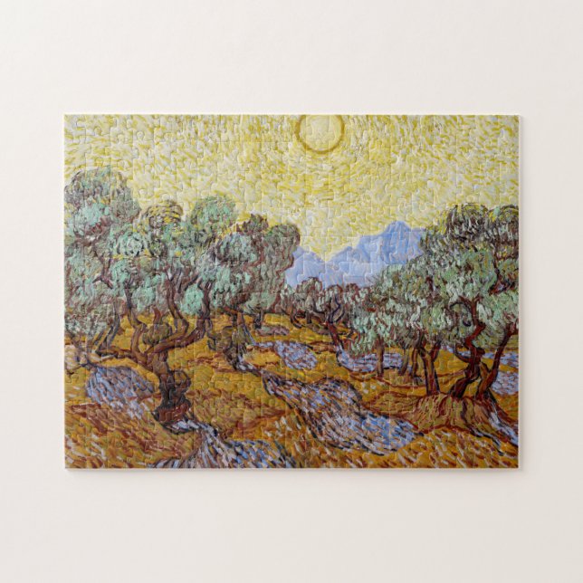 Puzzle Vincent van Gogh - Oliviers, Ciel Jaune et Soleil (Horizontal)