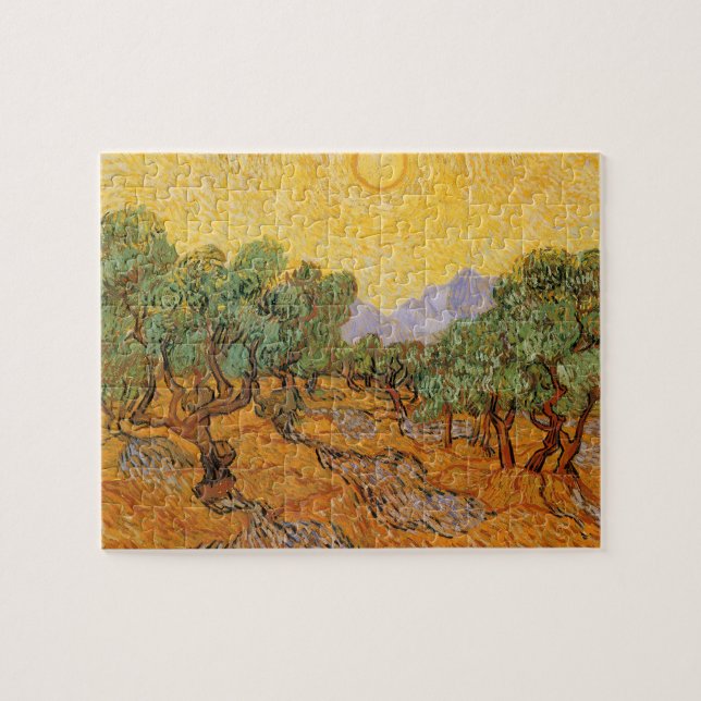 Puzzle Vincent van Gogh - Oliviers, Ciel Jaune et Soleil (Horizontal)