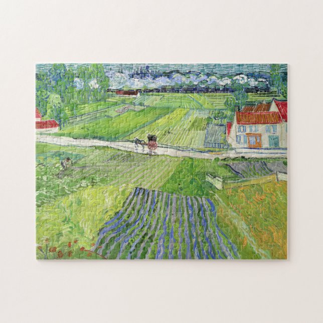 Puzzle Vincent van Gogh - Paysage avec transport et train (Horizontal)