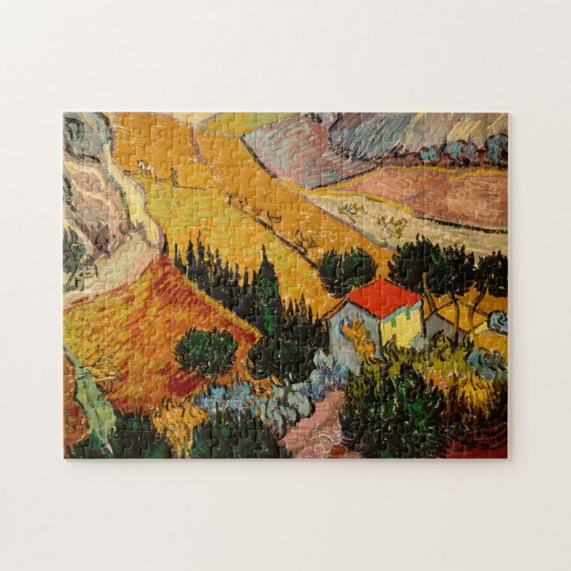 Puzzle Vincent van Gogh - Paysage, Maison et Plowman (Horizontal)
