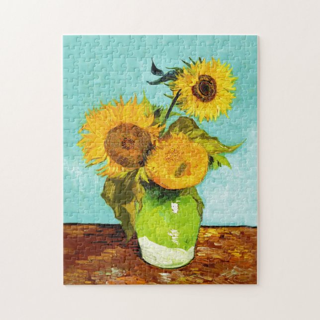 Puzzle Vincent Van Gogh Trois Tournesols Dans Un Vase (Vertical)