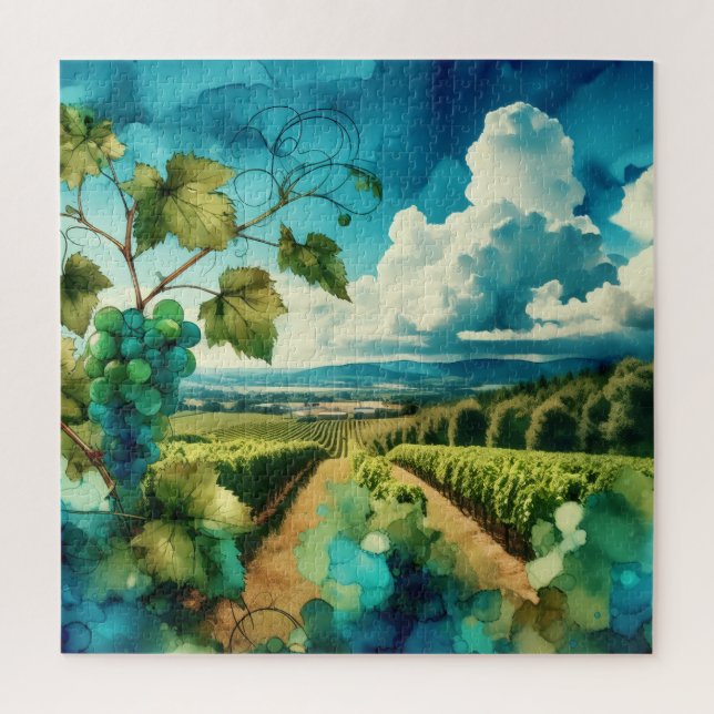 Puzzle Vineyard Alcohol Ink (Vertical)