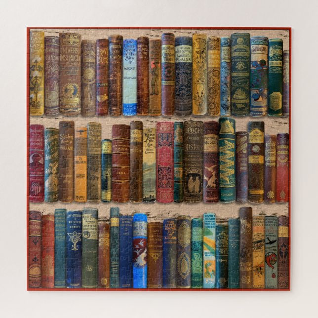 PUZZLE VINT. LIVRE SPINES COLLAGE THÈME (Horizontal)