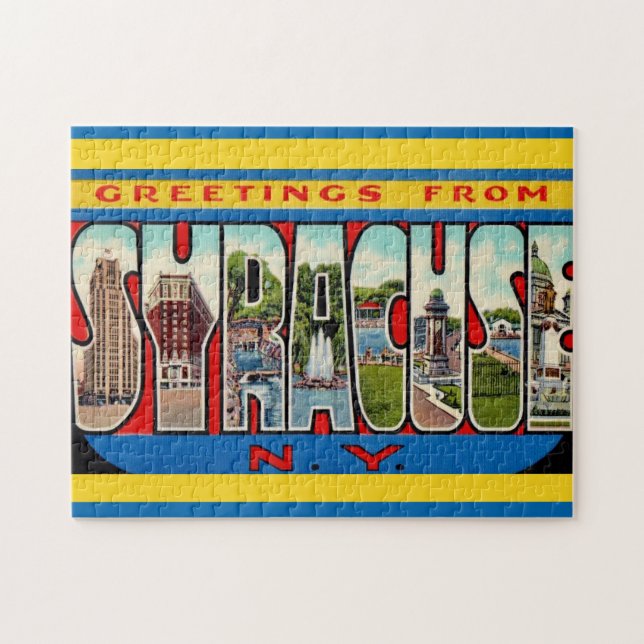 Puzzle Vintage 11x14 Syracuse NY  (Horizontal)
