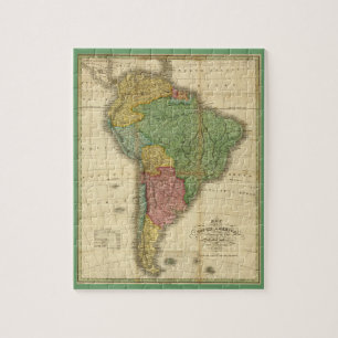 Puzzle Vintage 1826 South America Map by Anthony Finley
