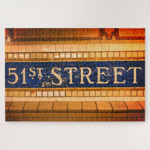 Puzzle Vintage 51st Street, Times Carré, Manhattan, New Y
