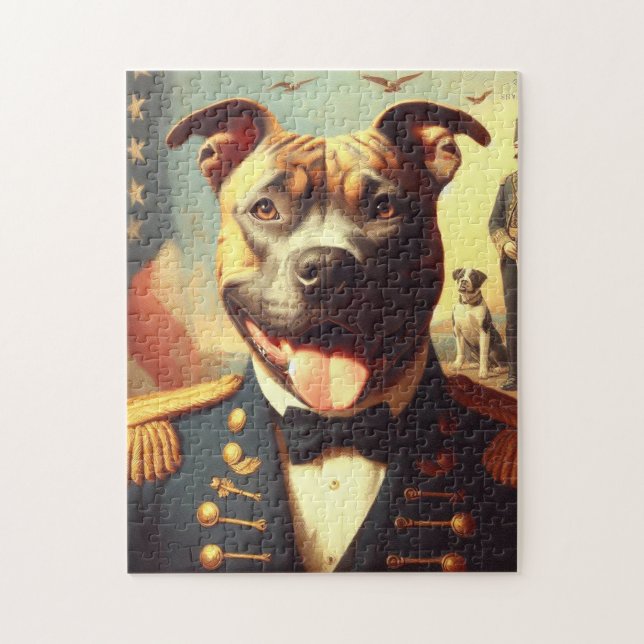 Puzzle Vintage American Pit Bull Terrier Peinture (Vertical)