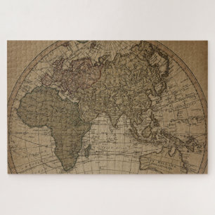 Puzzle Vintage Antique Old World Map Sepia Gift