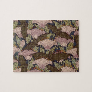 Puzzle Vintage art Deco Bat and Flowers