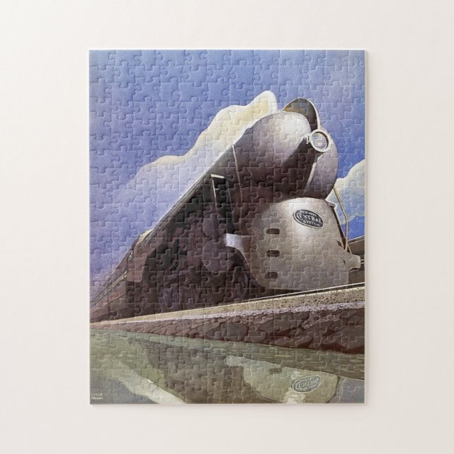 Puzzle Vintage Art Deco Locomotive Train Ad (Vertical)