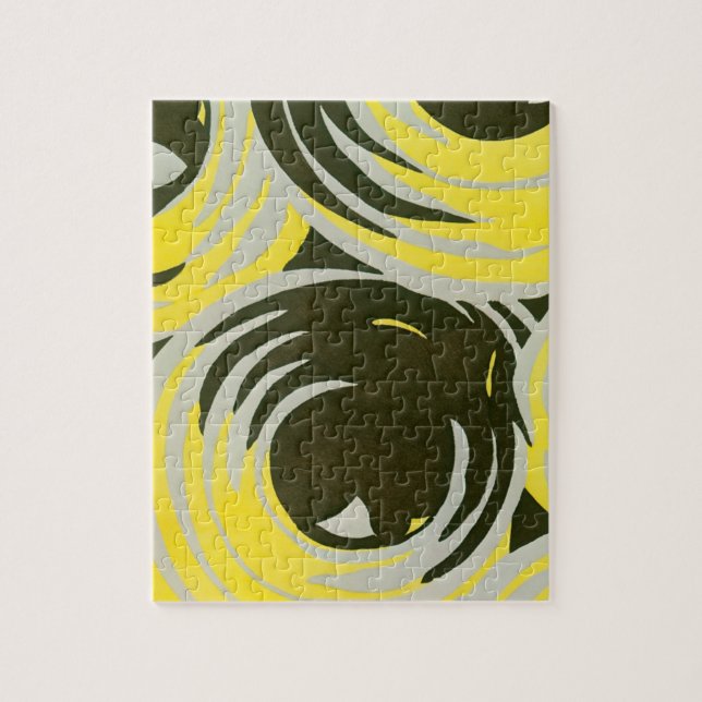 Puzzle Vintage Art Deco Pochoir Jazz Geometric Circles (Vertical)