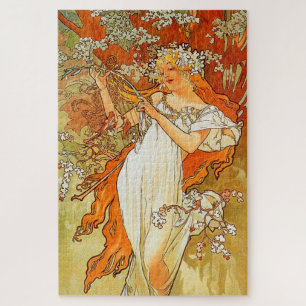 Puzzle Vintage Art Poster Spring by Alphonse Mucha