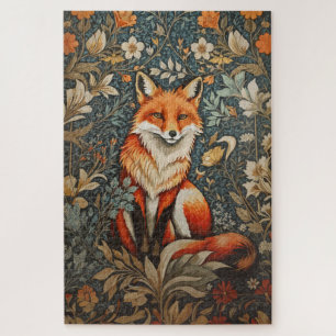 Puzzle Vintage assis Fox William Morris Inspiré Floral