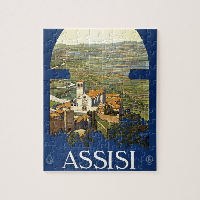 Puzzle Vintage Assisi Italie Voyage Tourisme Annonce (Vertical)
