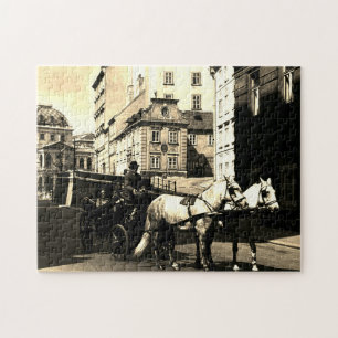 Puzzle Vintage Autriche Vienne Dreimaderlhaus Fiaker