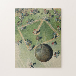 Puzzle Vintage Baseball Home Run - Oiseaux Vue oeil