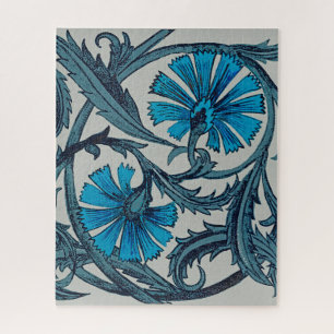 Puzzle vintage blue antiflower graphic