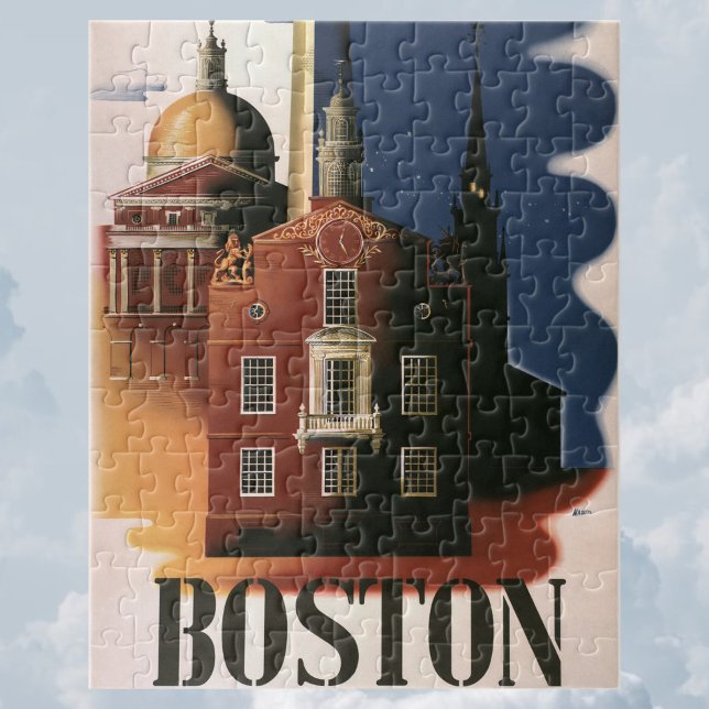 Puzzle Vintage Boston, Massachusetts La chevauchée de Pau (Créateur téléchargé)