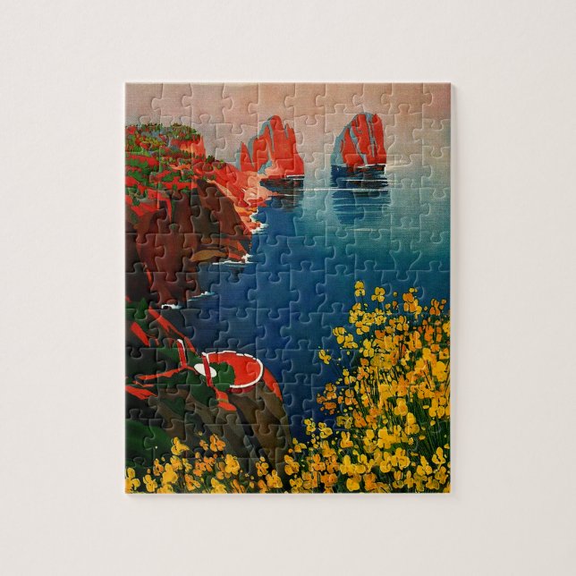 Puzzle Vintage Capri L'Isola del Sole Italie (Vertical)