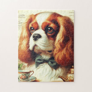 Puzzle Vintage Cavalier King Charles Peinture espagnole