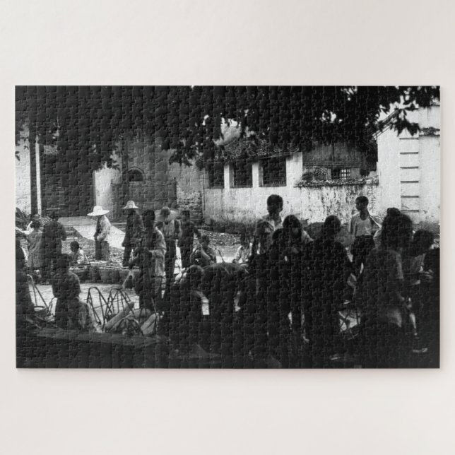 Puzzle Vintage Chine Yangshuo marché (Horizontal)