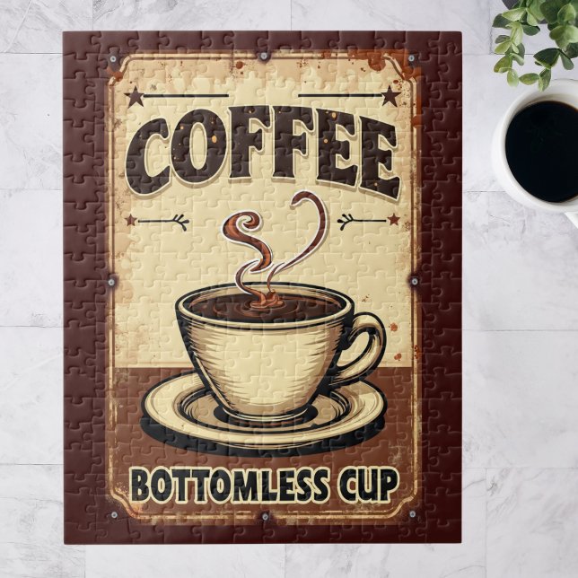 Puzzle Vintage Coffee Bottomless Cup Sign  (Créateur téléchargé)