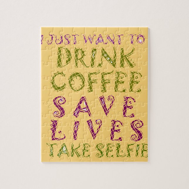 Puzzle Vintage Coffee Save Lives and Take Selfies (Vertical)