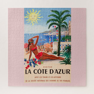 Puzzle Vintage Côte d'Azur Beach Girl