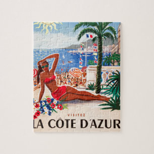 Puzzle Vintage Côte d'Azur Beach Girl