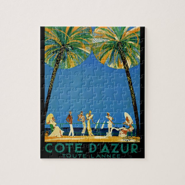 Puzzle Vintage Côte d'Azur Voyage en France (Vertical)
