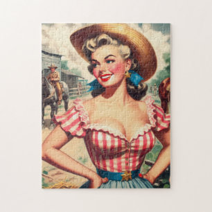 Puzzle Vintage Country Girl