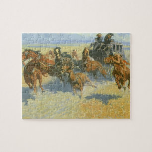 Puzzle Vintage Cowboy, Downing the Nigh Leader, Remington
