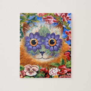 Puzzle vintage d'art de chat de fleur de Louis