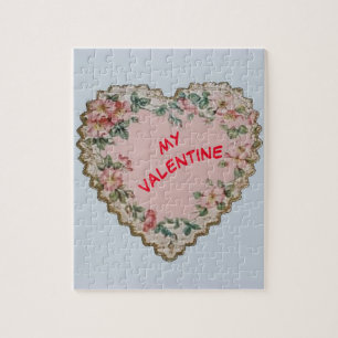 Puzzle vintage de Saint-Valentin de coeur