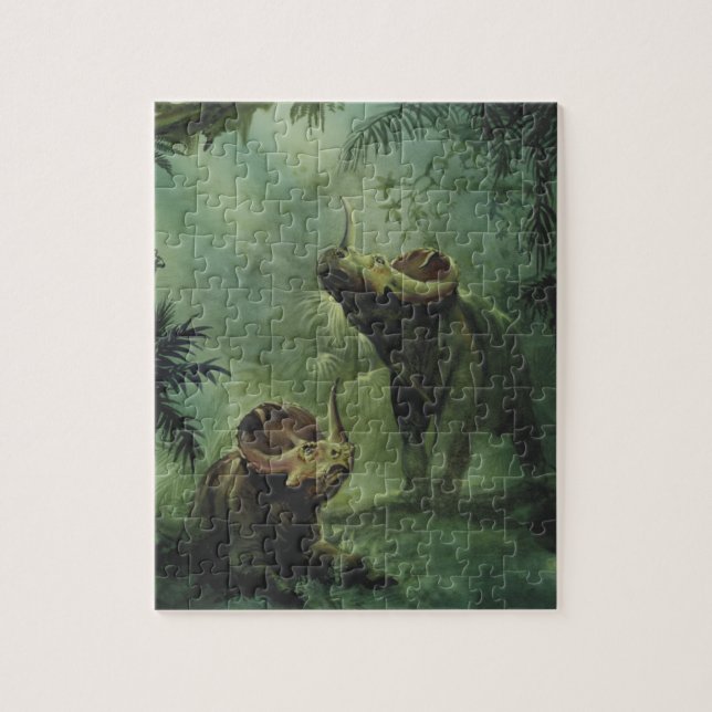 Puzzle Vintage Dinosaurs, Centrosaurus in the Jungle (Vertical)