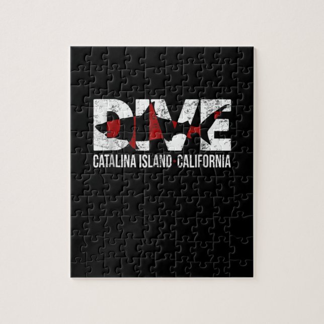 Puzzle Vintage Dive Catalina Island California Cadeau (Vertical)
