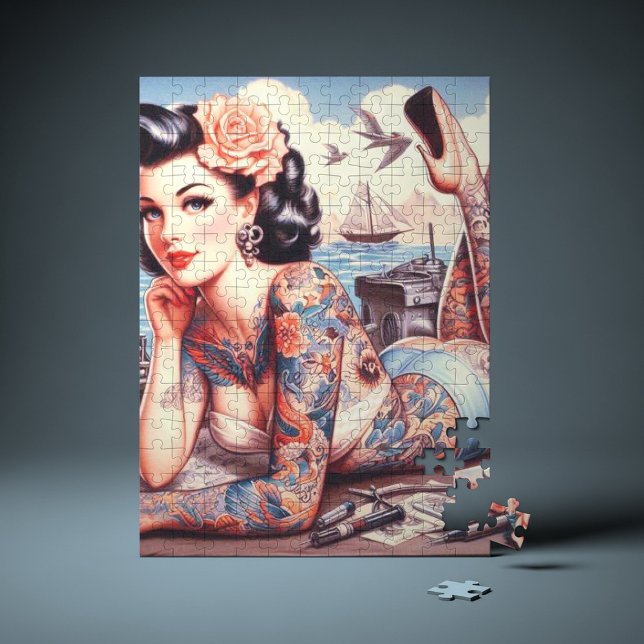 Puzzle Vintage fille de l'ancienne école de tatouage (Créateur téléchargé)