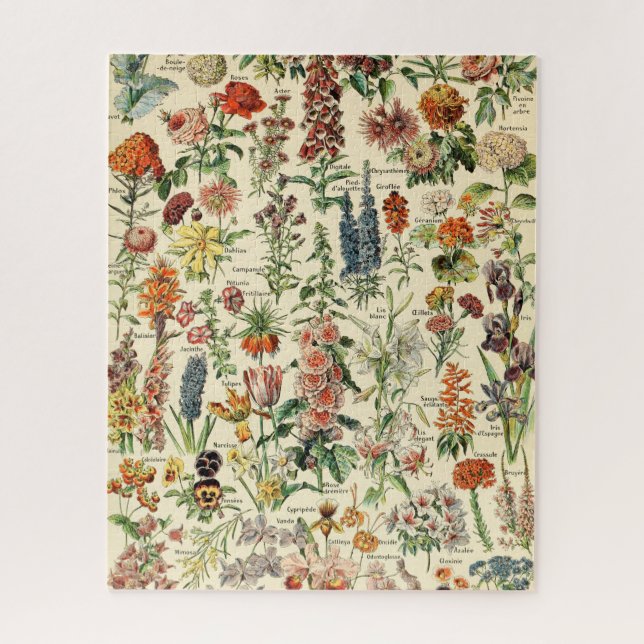 Puzzle Vintage Flowers Floral Botanical Chart (Vertical)