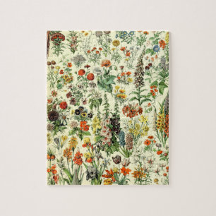 Puzzle Vintage Flowers Old Illustration Art