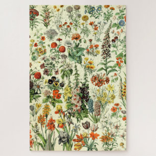 Puzzle Vintage Flowers Old Illustration Art