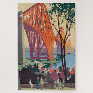 Puzzle Vintage Forth Bridge Scotland Railroad Travel Art