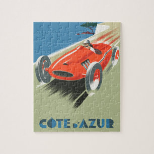Puzzle Vintage French Travel Poster Cote Du Azur