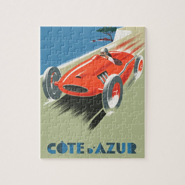 Puzzle Vintage French Travel Poster Cote Du Azur (Vertical)