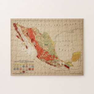 Puzzle Vintage Geological Map of Mexico (1921)