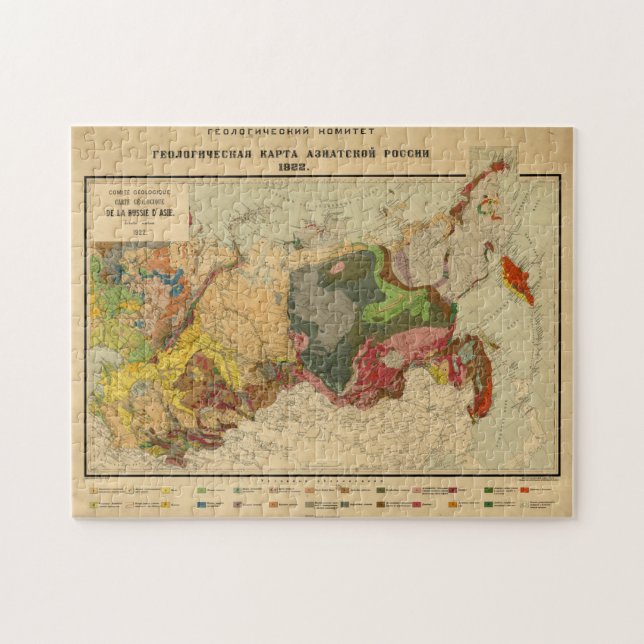 Puzzle Vintage Geological Map of Russia (1922) (Horizontal)