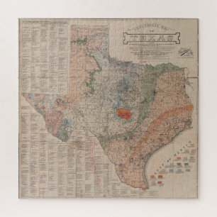 Puzzle Vintage Geological Map of Texas (1920)