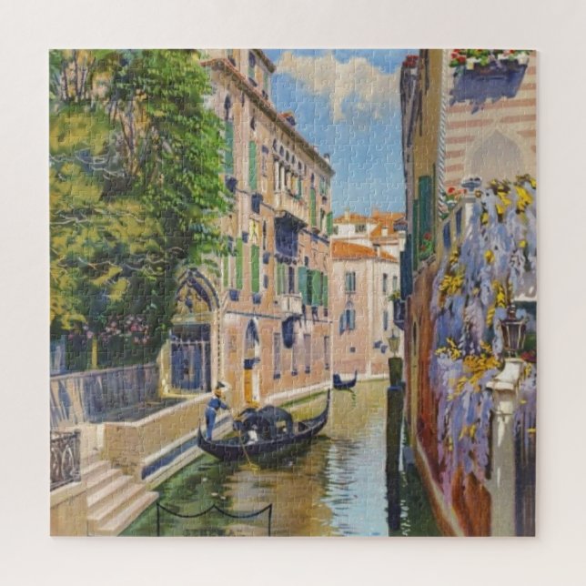 Puzzle Vintage Grand Canal Gondolas Venise Italie Voyage (Vertical)